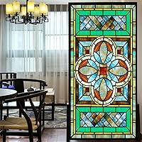 Vista 2 de Lámina decorativa para ventana, estilo iglesia, esmerilado, para ventana, para oficina en casa (ancho x largo) (43.3 x 55.1 pulgadas) 43.3 x 55.1 in