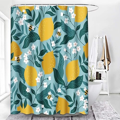 Miniatura 10 de Juego de cortinas de ducha de baño con 12 ganchos, corazón de vaquera rosa de San Valentín, decoración de baño, retro años 60 y 70 S, estética