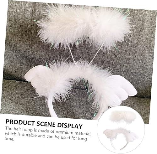 Vista 9 de OSALADI 3 Pcs Angel Headband Fabric Christmas Issue Card White Girl
