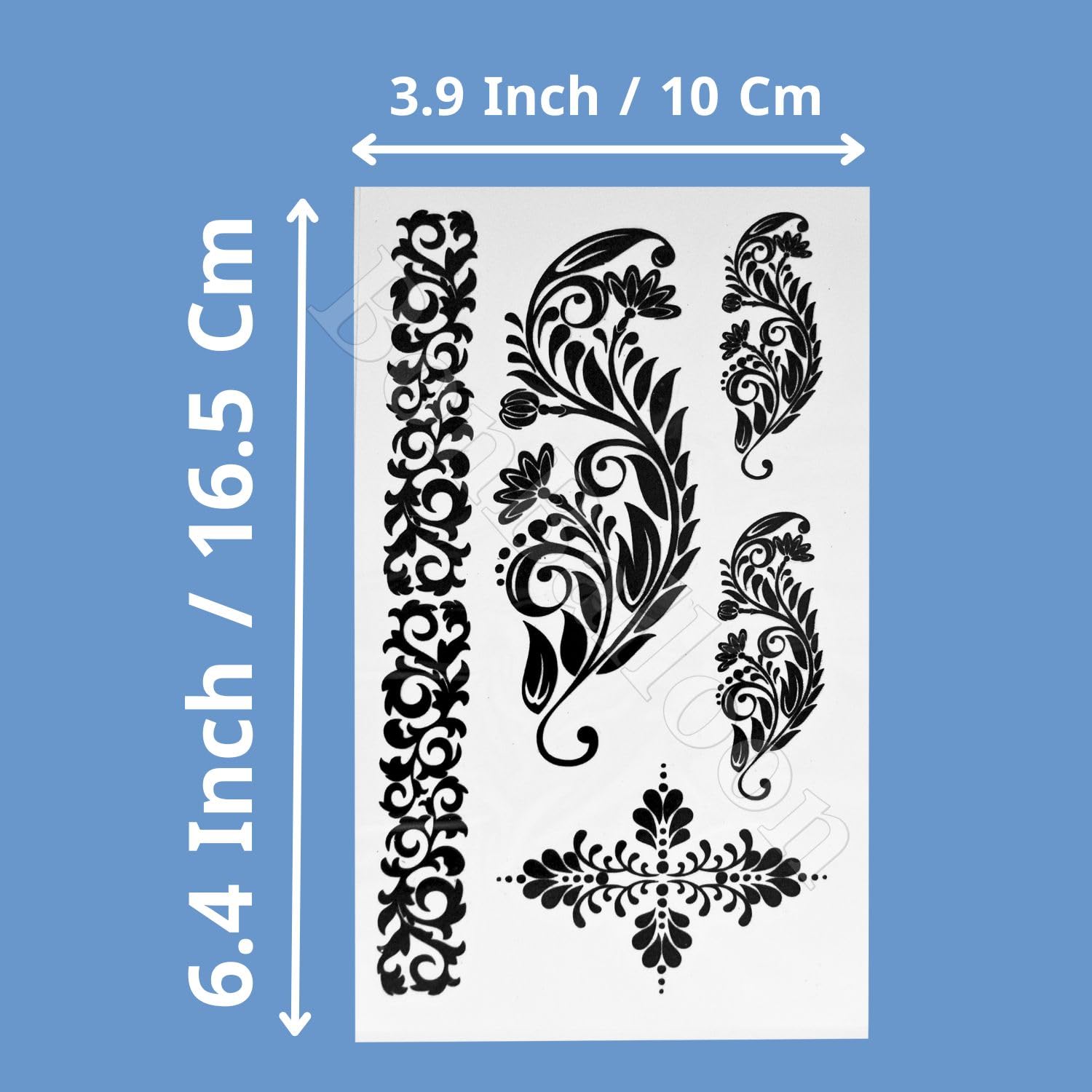 Buy 12 Sheets Temporary Self Adhesive Transfer Arabic Arabian Tattoo ...