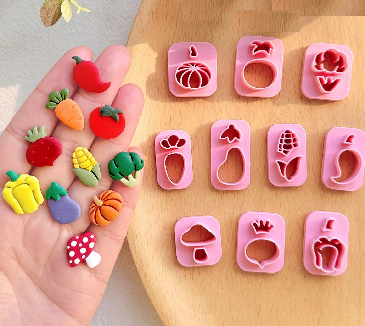 Polymer Clay Earing Cutters, Vegetable Cutters, Summer Theme, Set of 10pcs, Clay Earing Making Tools, DIY Tools. [Size:Approx 18MM ]-picture-11