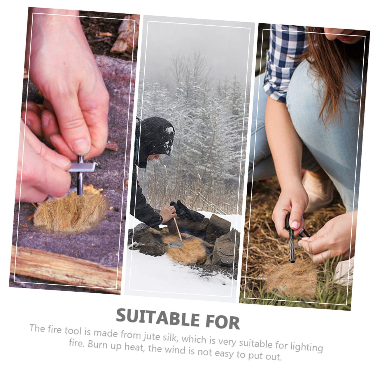 Outdoor Fire Jute Silk Burning Tool Professional Fire Tools for Camping Supply