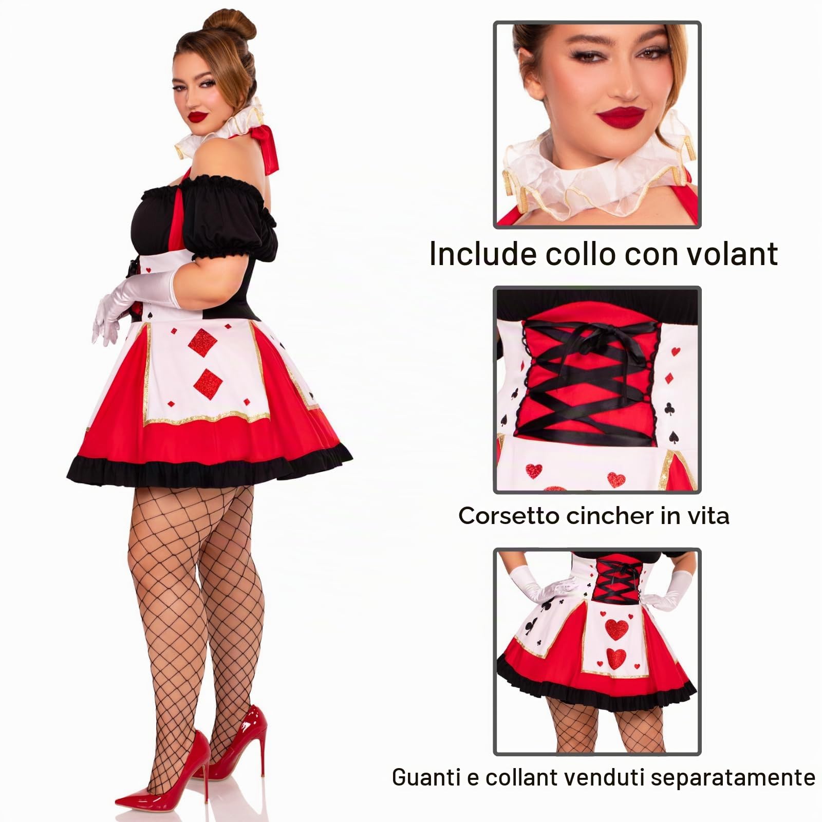 Leg Avenue - Costume per travestimento da Carta da gioco, Donna, S/M