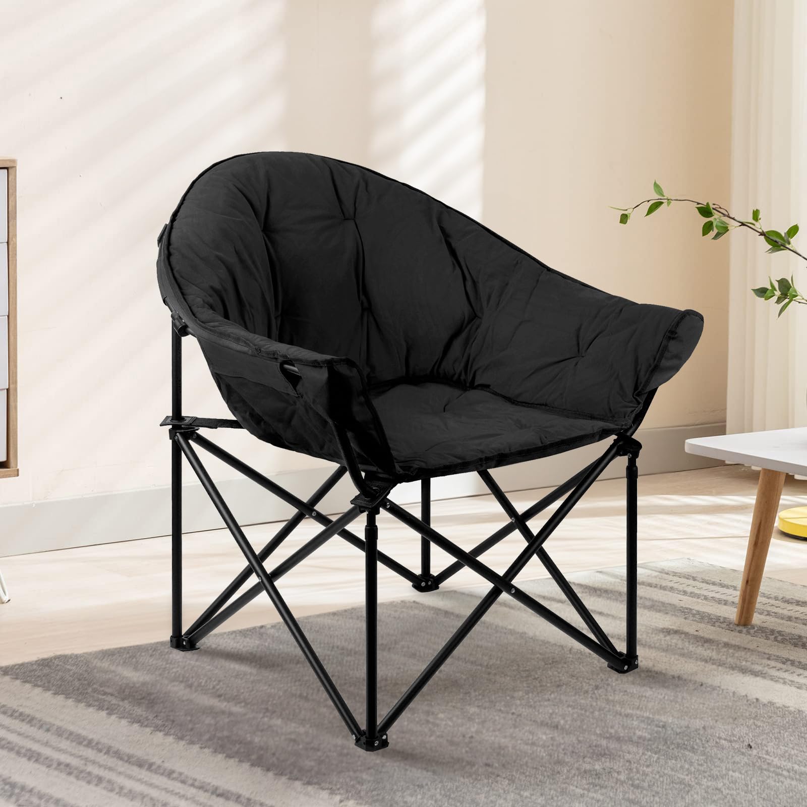 Small Chair For Bedroom Oversized Mongolian Saucer Chair, Folding