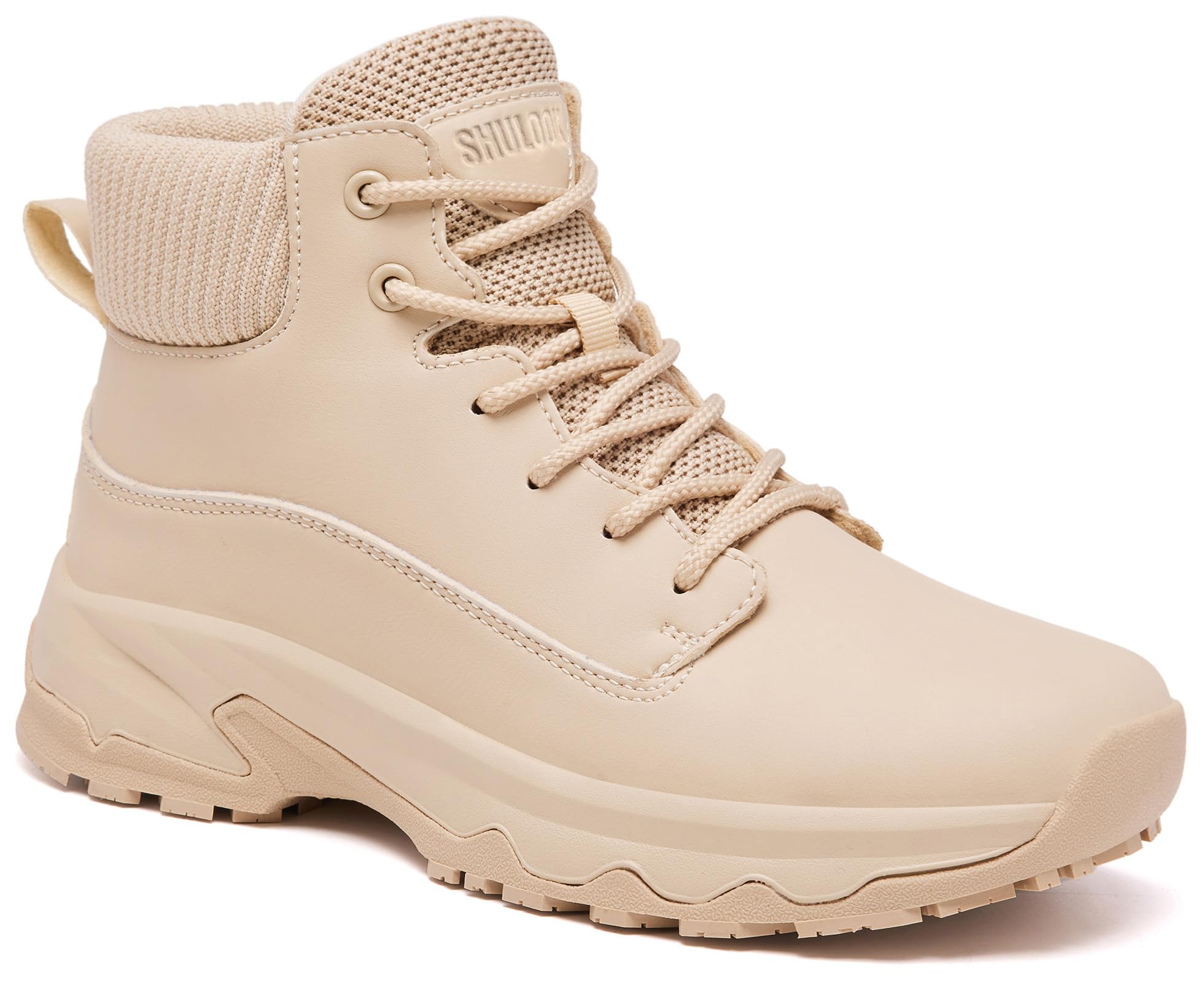 SHULOOK Non Slip Work Boots for Women Slip-Resistant Shoes Waterproof Food Service Chef Kitchen Restaurant Working Casual Comfortable Ankle Boot Outdoor Walking Booties Sneakers