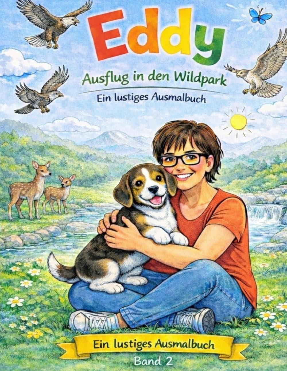 Eddy - Ausflug in den Wildpark: Ein Beagle - Malbuch mit Geschichten und Ausmalbildern
