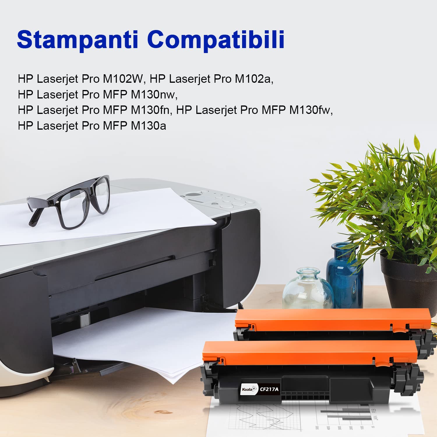 Koala 17A CF217A Toner Compatibili Cartuccia Toner Sostituzione per HP 17A CF217A Multipack per HP LaserJet Pro MFP M130nw M130 M130fw M130a M102a M130nw Stampante (Nero, Pacco din 2)