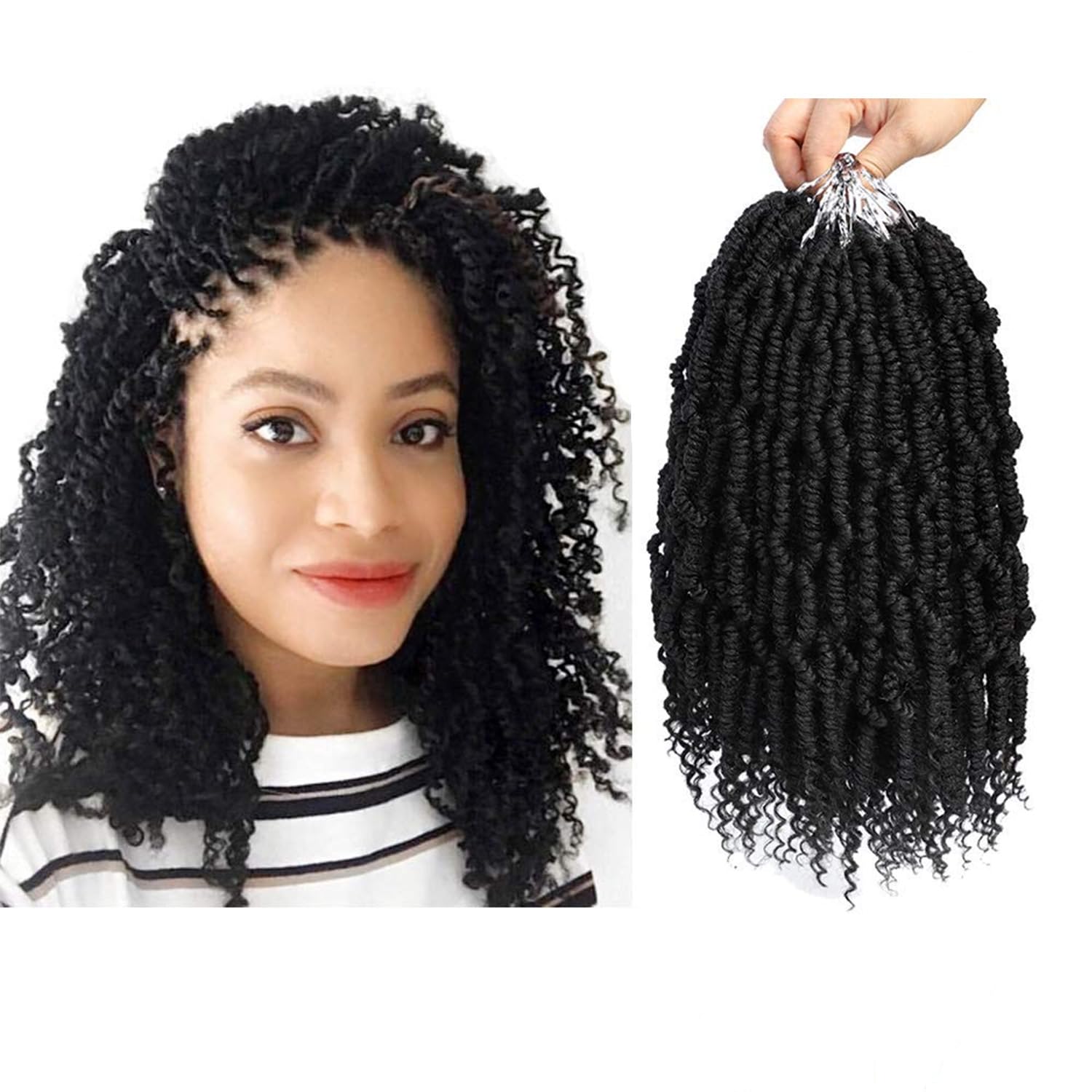 Bomb Twist Crochet Hair 10 Inch 6 Packs Mini Passion Twist Crochet Hair for Black Women Pre-looped Spring Twist Crochet Braids Nubian Twist Synthetic