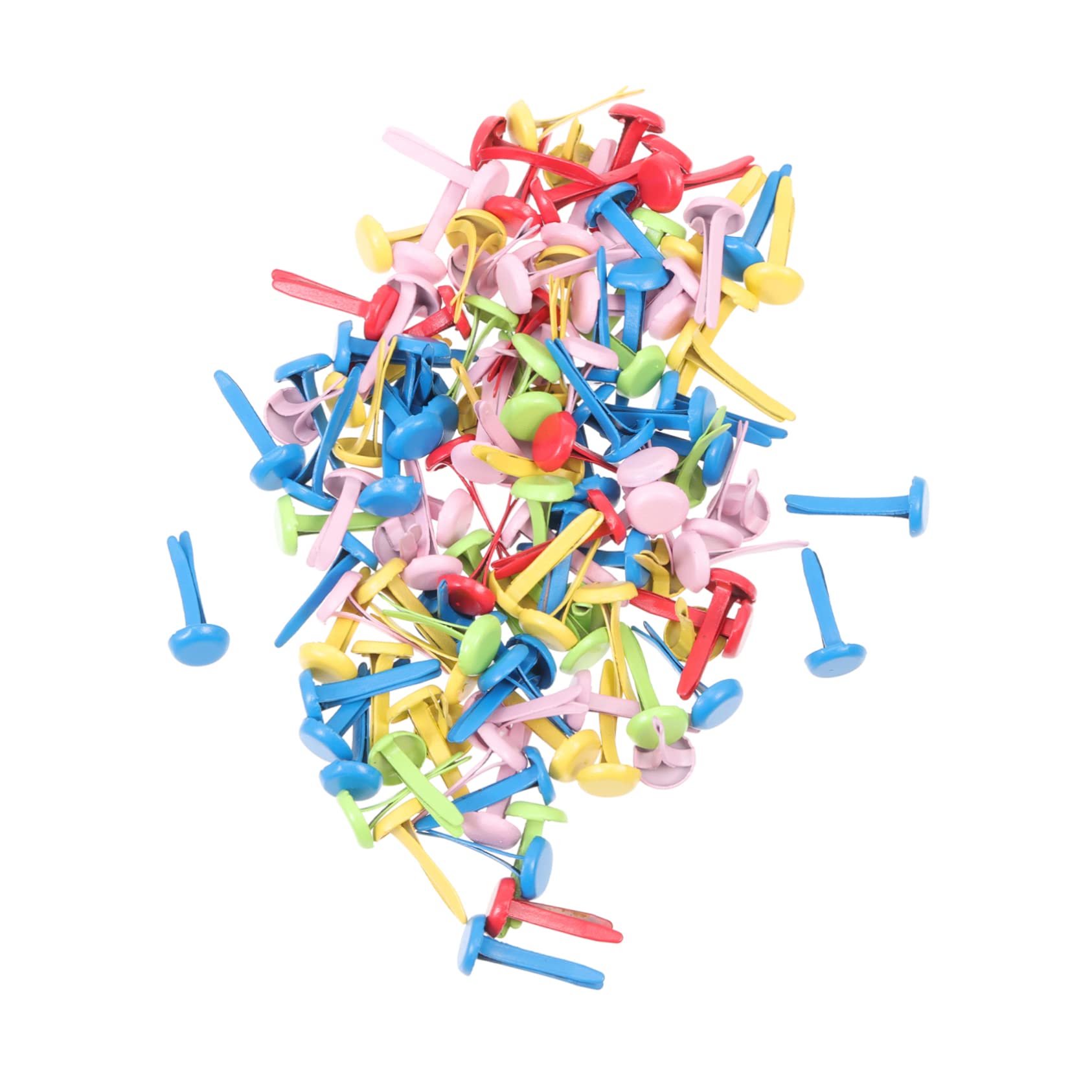 ERINGOGO 120Pcs Alloy Claw Brads for Crafts Two Legged Fasteners for Scrapbooking Greeting Cards Photo Albums and Creative Projects