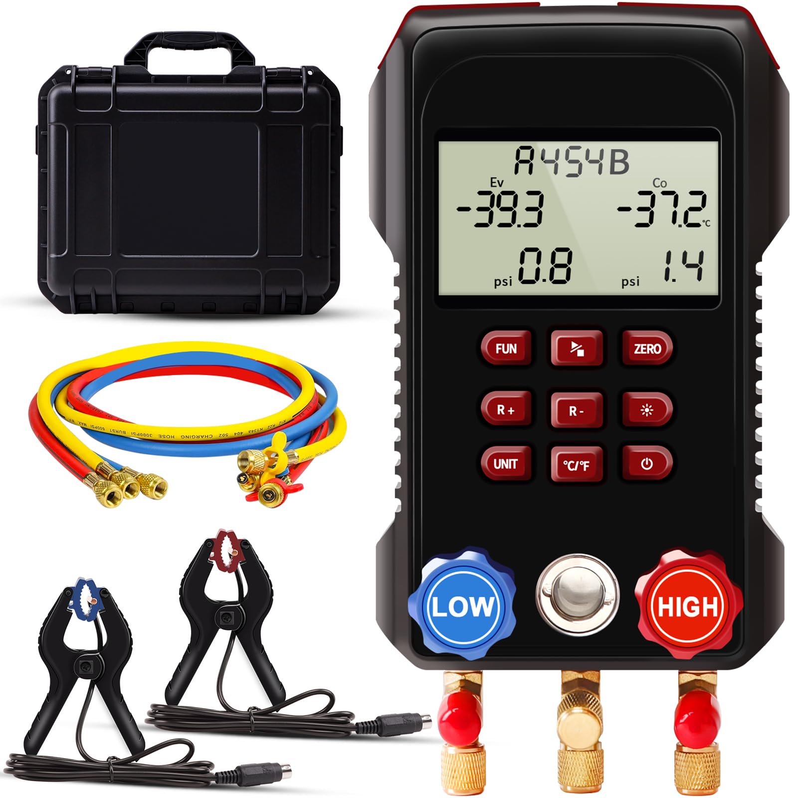 Manómetro digital, juego de medidores digitales de CA SIMBOW AMF-300 con mangueras