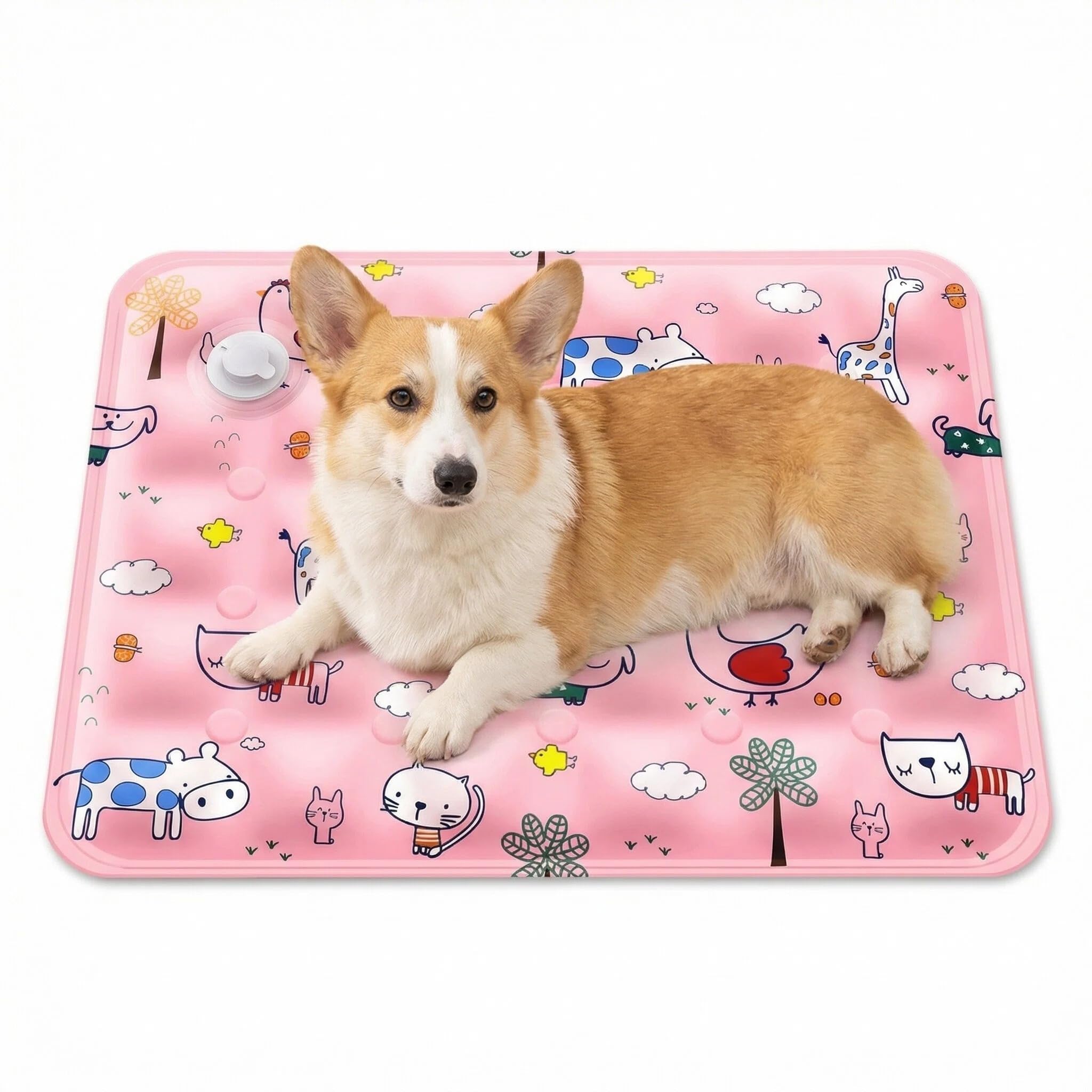 Copbopwn Dog Cooling Mat 40x50cm Foldable Non-Toxic Gel Cooling Pad for Dogs and Cats Durable Anti-Scratch Pet Cool Mat with Self-Cooling Technology Portable Heat Relief Bed Blanket (A)