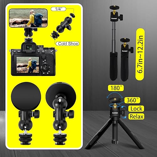 Miniatura 6 de HA-W08 magnético selfie stick trípode de carga inalámbrica magnético soporte de carga inalámbrica de escritorio Smartphone extensión trípode