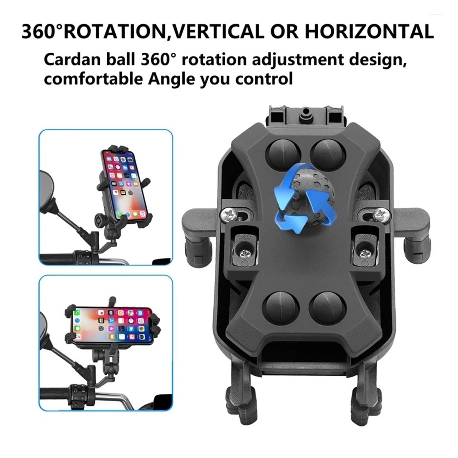 Support GPS Moto Support De Téléphone pour Moto 4 À 7 Pouces, GPS pour Guidon Et Rétroviseur