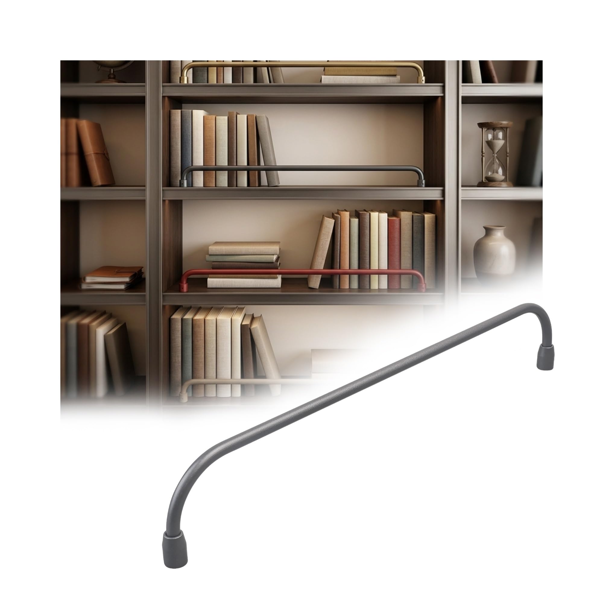 NIUSABOU Aluminum Shelf Guard, Wall Mounted Brushed Aluminum Shelf Guard Rail, Multicolor, Multiple Sizes For Cabinet(Grey,40in/102cm)