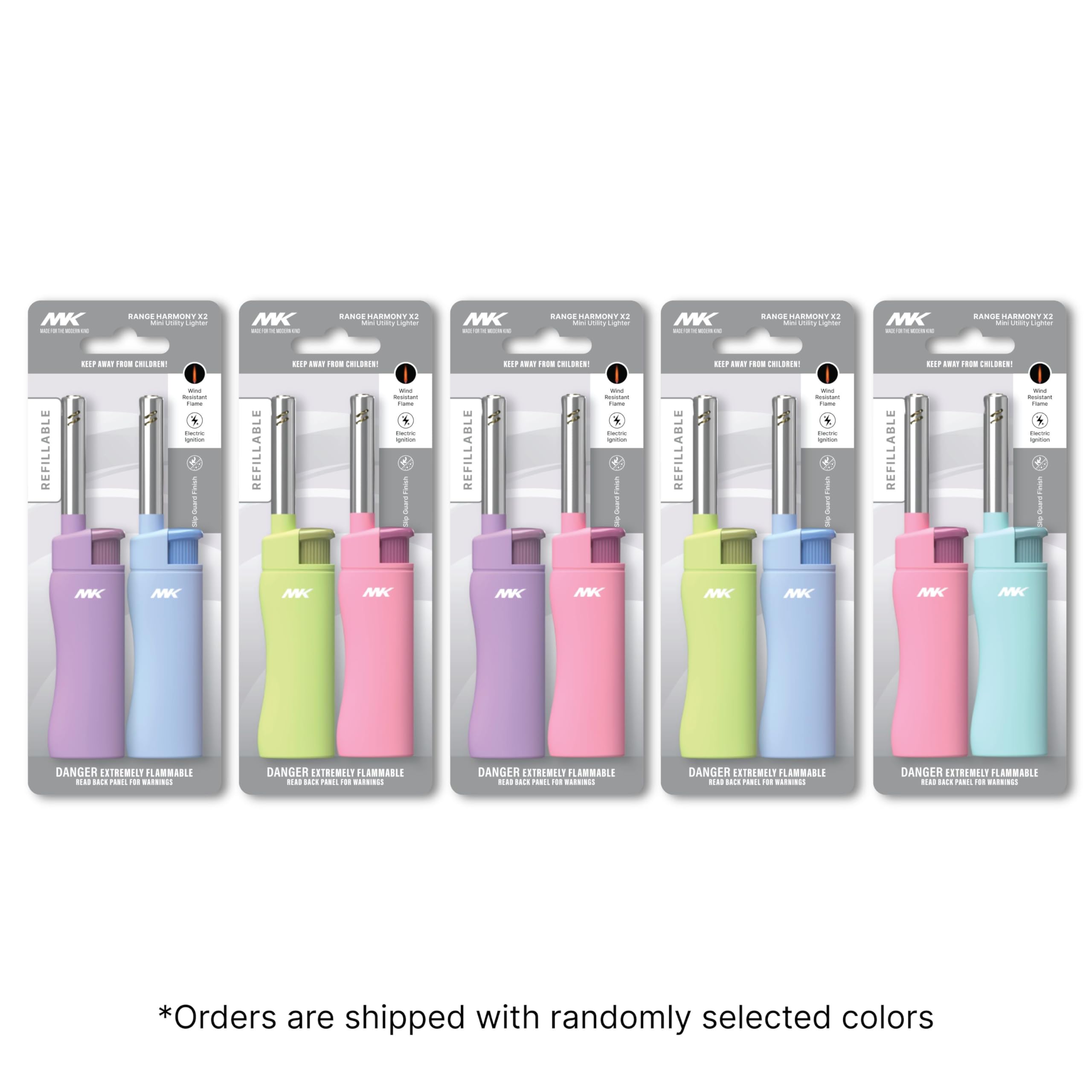 MK Lighter Candle Lighters, Windproof Flame, Ideal as Lighters for Candle, Camping Lighters, Outdoor, Butane Refillable (Charm-5PC): Harmony-4pc