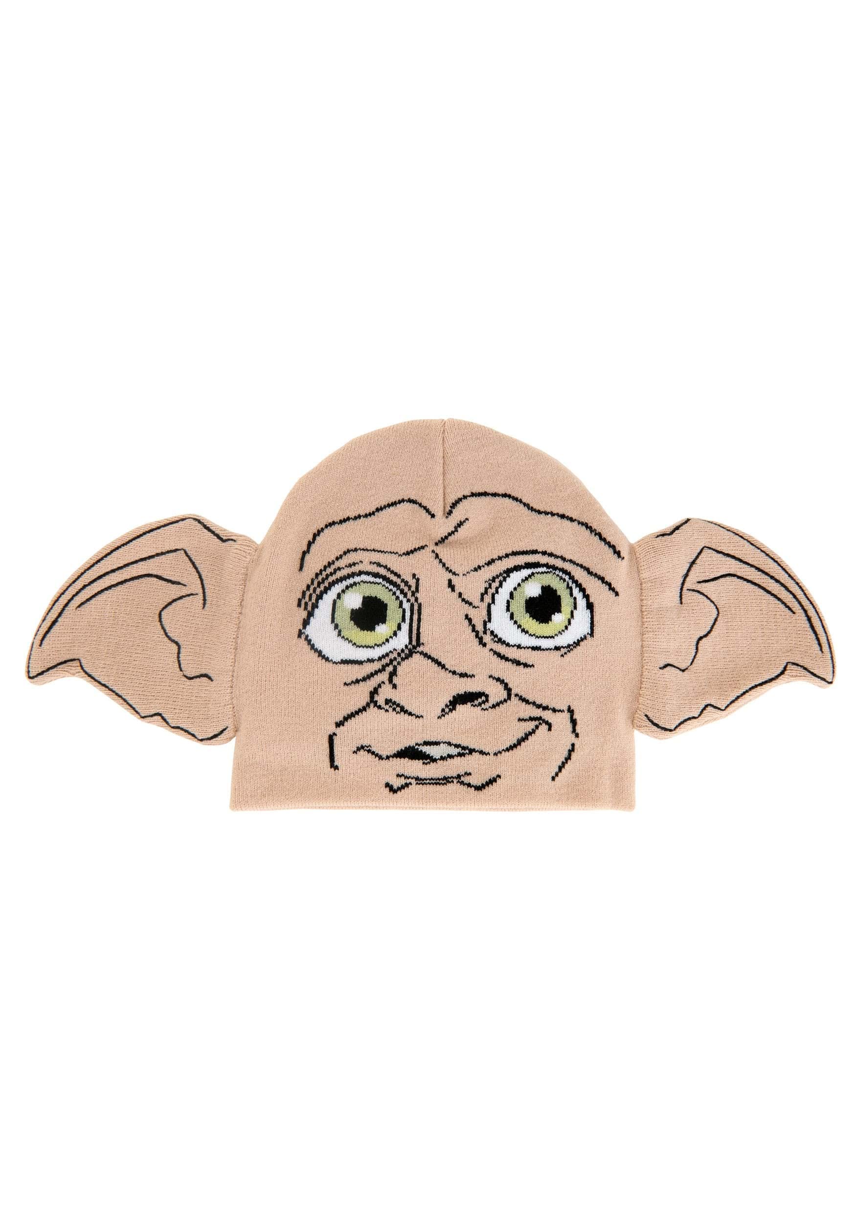 Knit Dobby Hat - Soft Acrylic Hat with Sewn-On Ears and Dobby Graphics, Officially Licensed