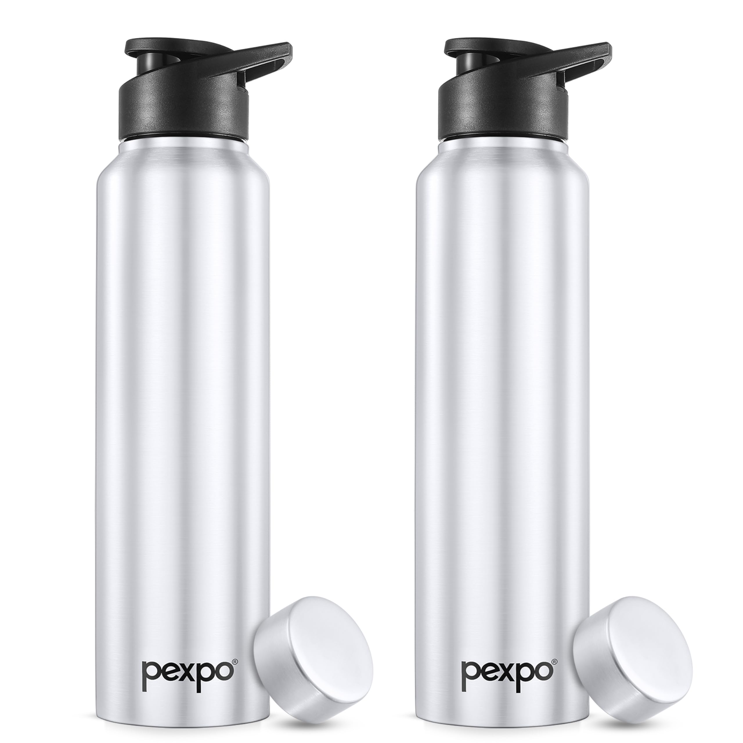 Go24 pexpo Stainless Steel Water Bottle Chromo Silver 950ml