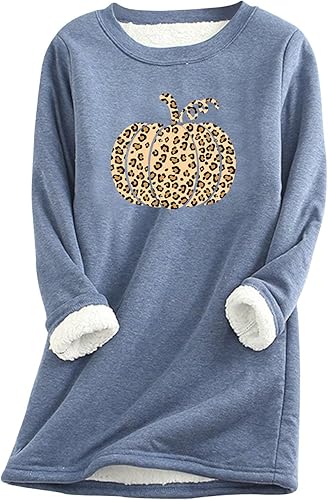 Ropa interior térmica para mujer, camisas impresas de Halloween, estampado de calabaza, camisas debajo de la capa, sudadera de invierno mullida