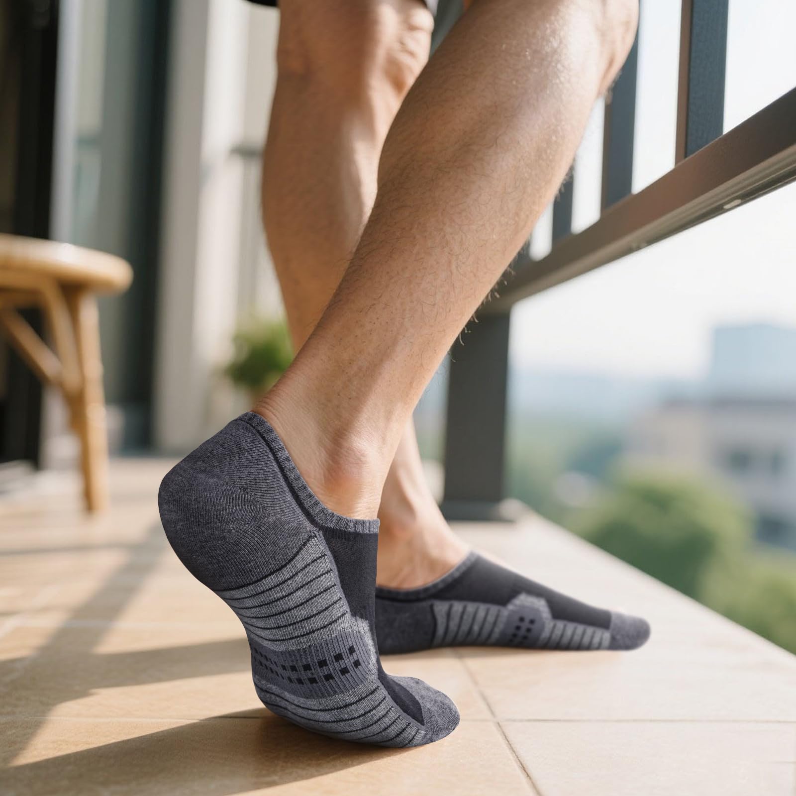 Men's No Show Trainer Socks Breathable Anti-Odor Lightweight Casual Low Cut Invisible Ankle Socks for Sneaker Canvas Shoes, 6 Pairs