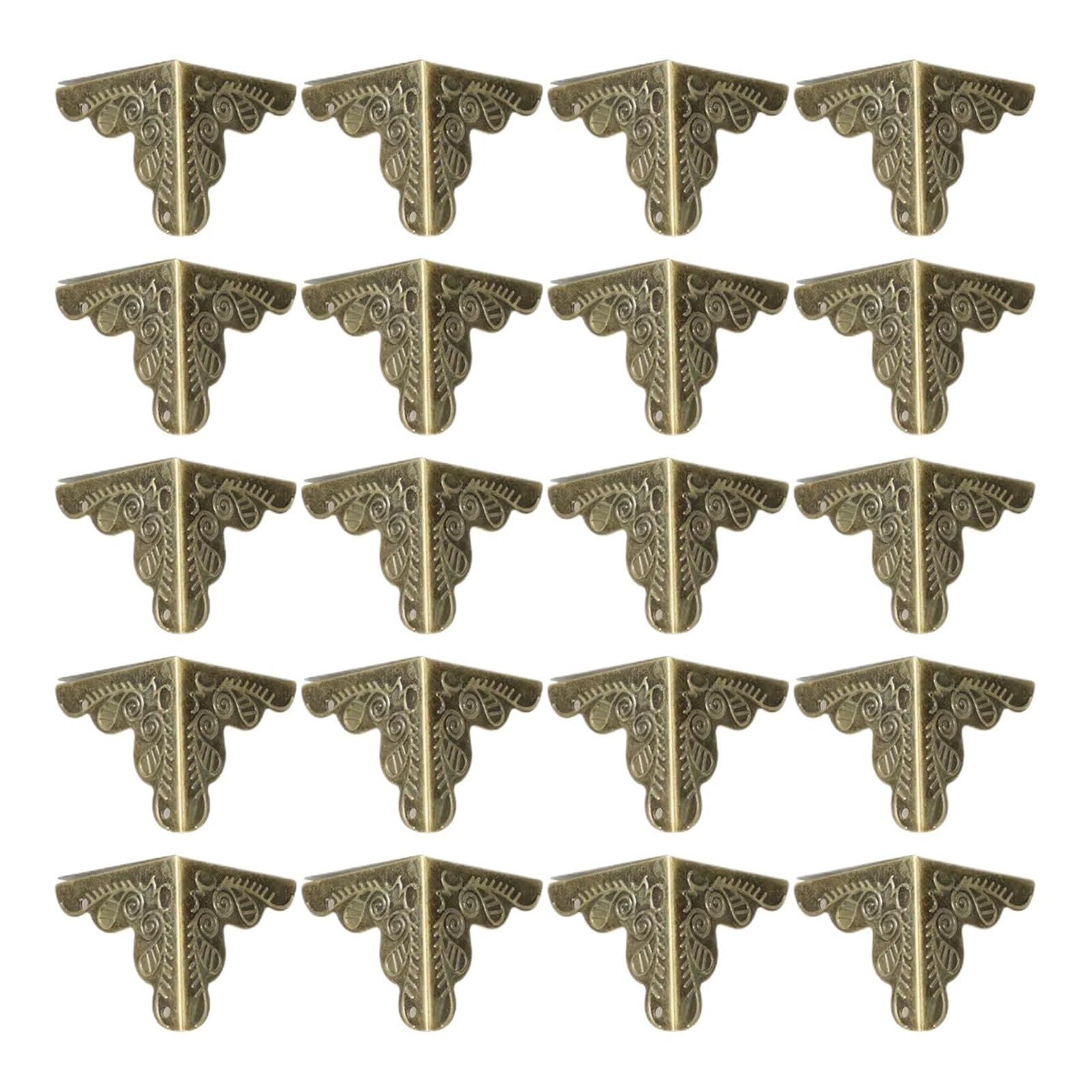 30Pcs Furniture Corner Guards Bronze Style Zinc Alloy 25Mm Decorative Box Desk Drawer Protectors Triangle Pads