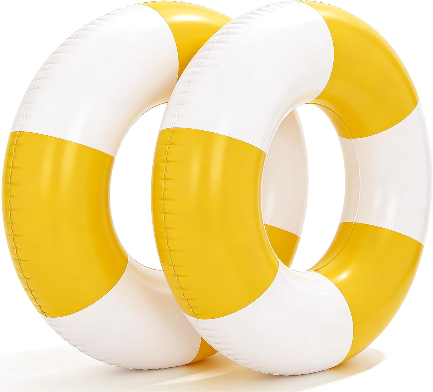 2PCS 37" Inflatable Pool Floats for Adult Striped Swim Ring Pool Floaties Inflatable Swimming Pool Raft Party Water Summer Beach Lounger Float Party Supplies
