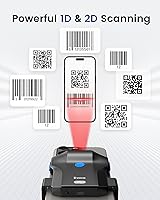 Vista 8 de Eyoyo Escáner de código de barras 2D para teléfono: Escáner portátil de código QR Bluetooth 1D con indicador de nivel de batería, lector de código