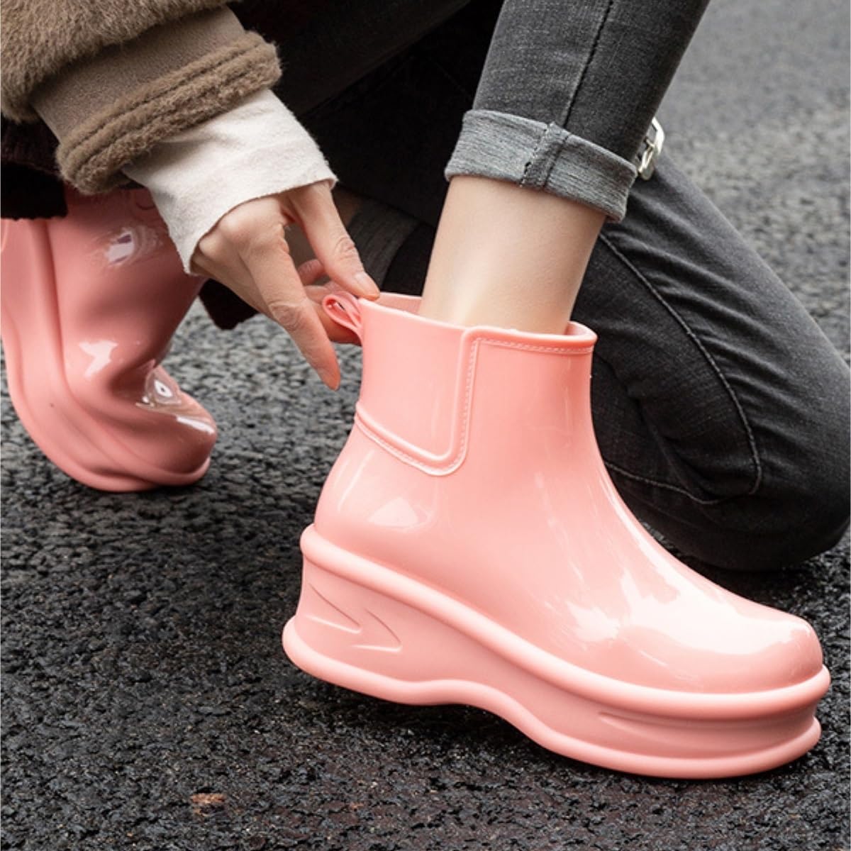 Kalosze Gumowce Lekkie Damskie Buty Do Wody Na Zewnątrz, Antypoślizgowe, Kalosze, Kuchenne Z Rain Boot