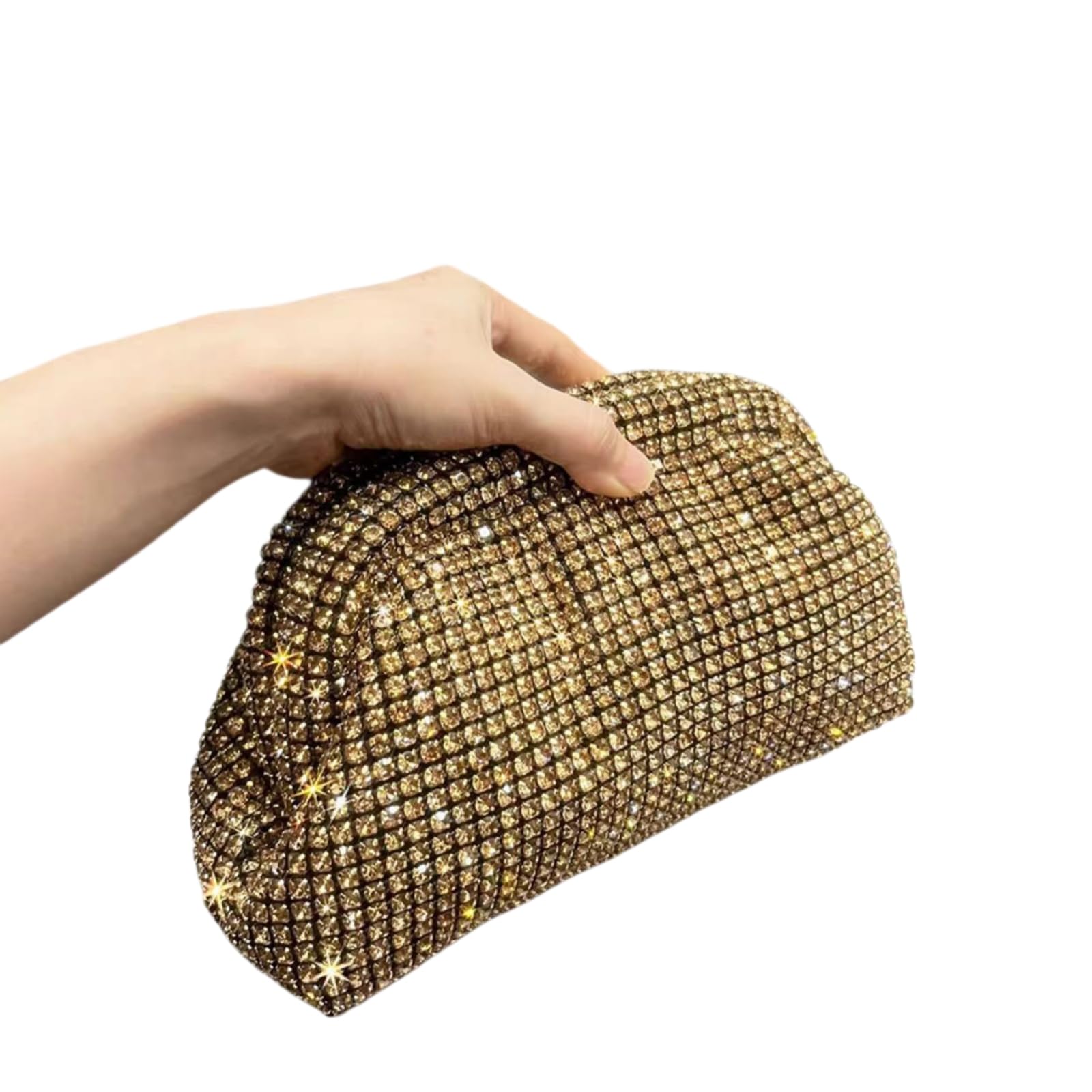 Borsa Clutch Borse di Frizione Serali Fatte A Mano Nuove Cloud Folds E Catene Festa Nozze Crossbody-blue-22x7x14cm