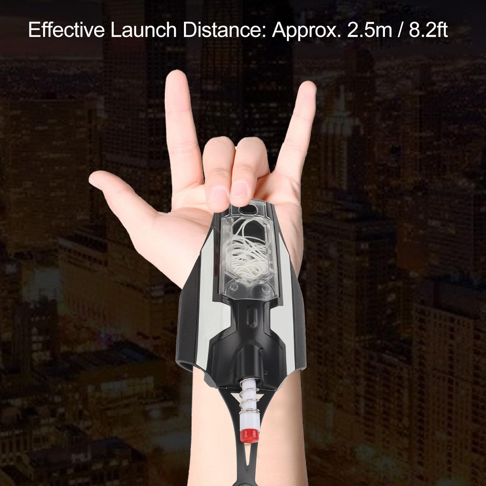 AUNMAS Spider Silk Launcher, Giocattolo Sputa Corde Luminoso con Distanza di 2,5 M, Testa Magnetica e Ventosa per Bambini