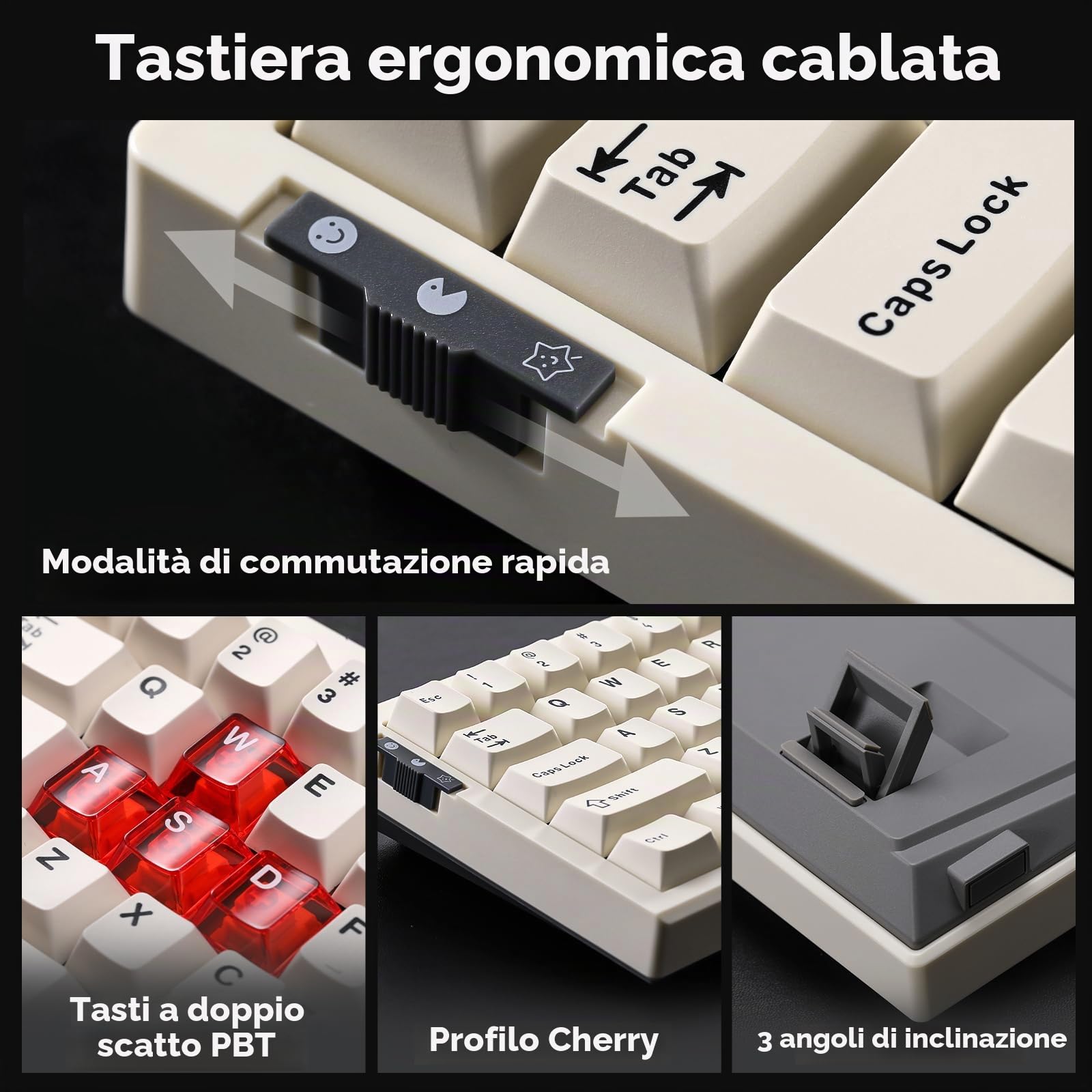 YUNZII RT68 Rapid Trigger Gaming Keyboard, Hall Effect Magnetic 68-Key Wired RGB Tastiera Hot Swapped PC Gaming Keyboard, tastiera meccanica regolabile Actuation TKL (bianco)
