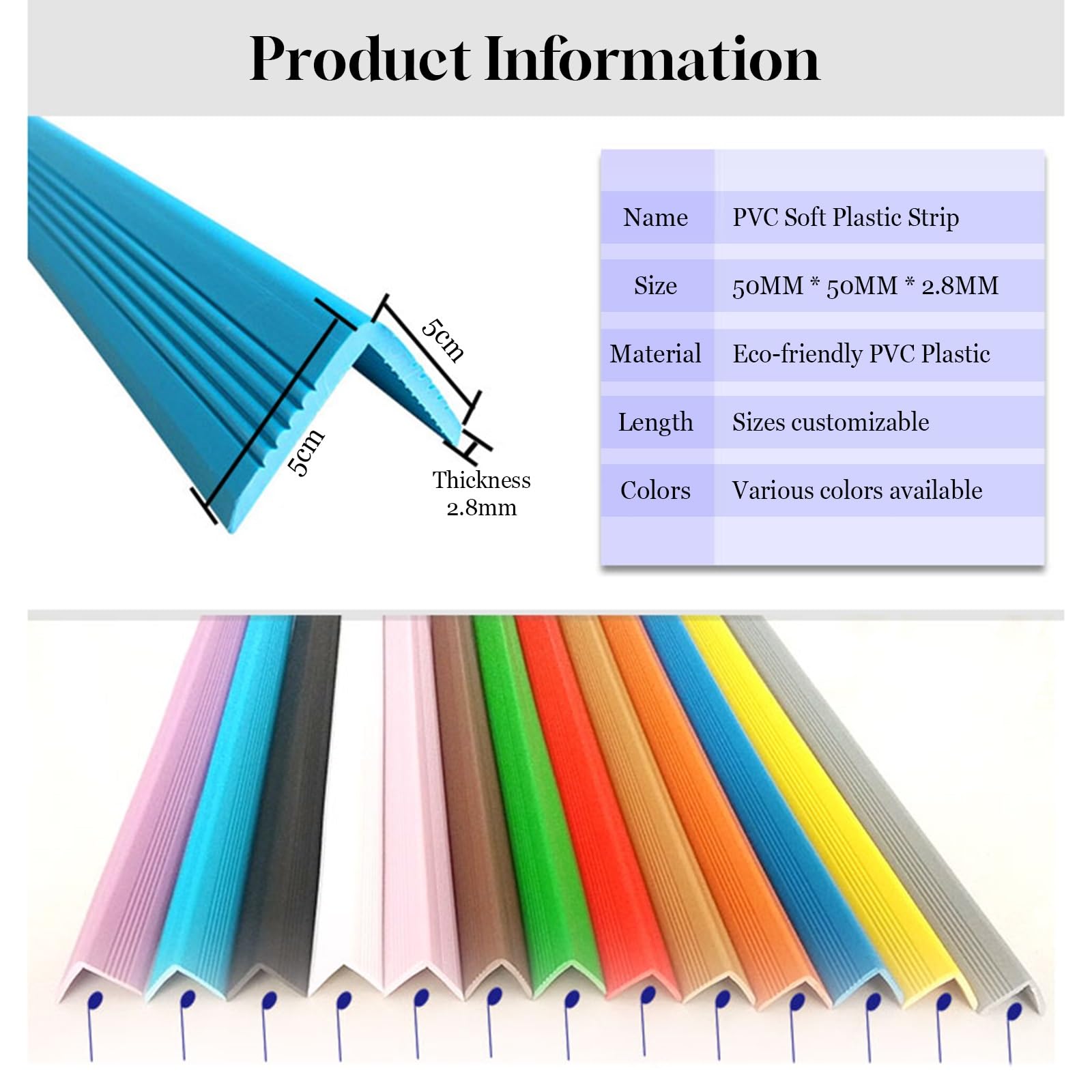 Tira protectora antideslizante de PVC para bordes de escaleras, moldura de esquina para peldaños interiores y exteriores, 3 m, protector de seguridad antideslizante