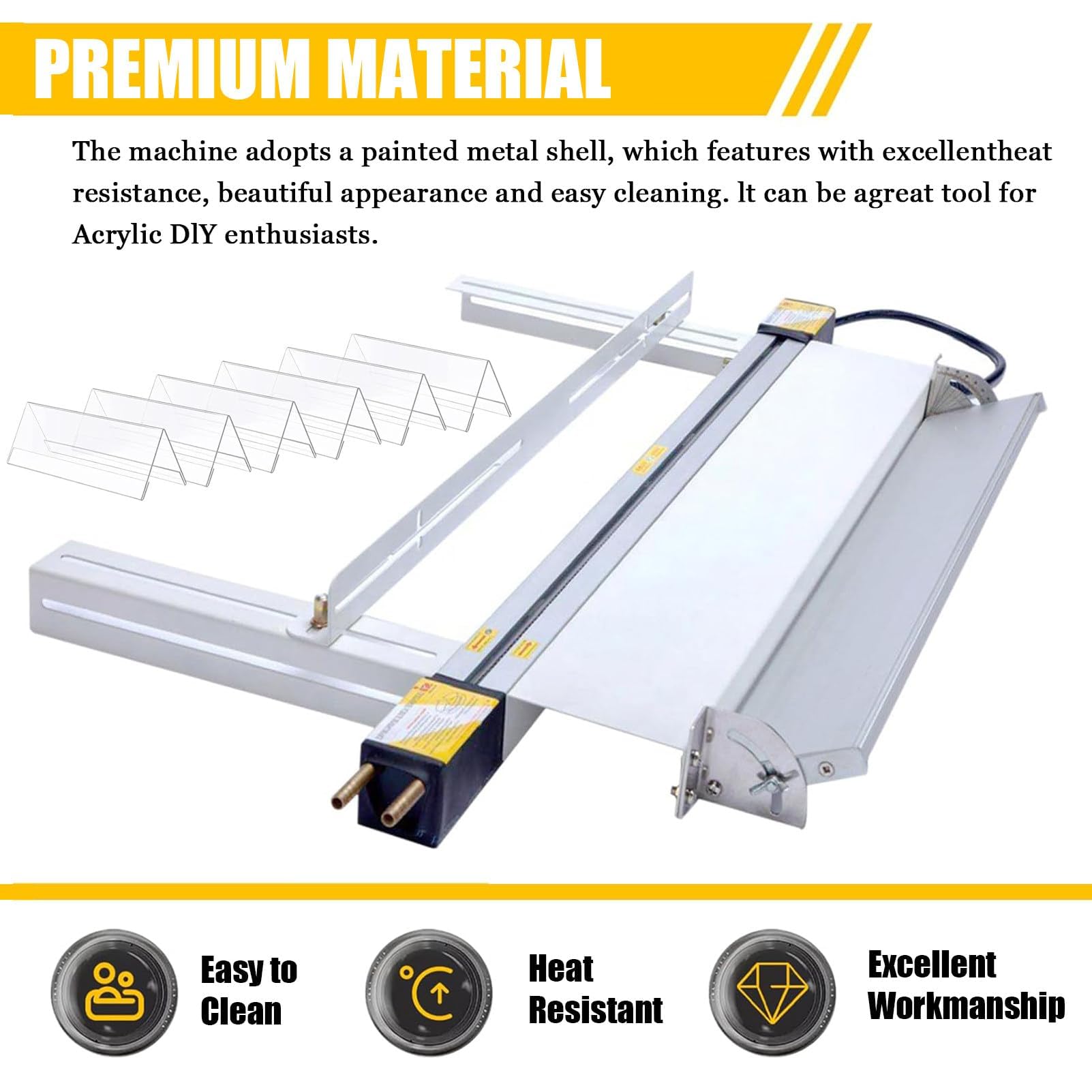 Dobladora de acrílico para PVC y acrílico, ángulo y longitud ajustables, control de temperatura, calentador de plástico para hacer carteles y proyectos de bricolaje, 30 cm