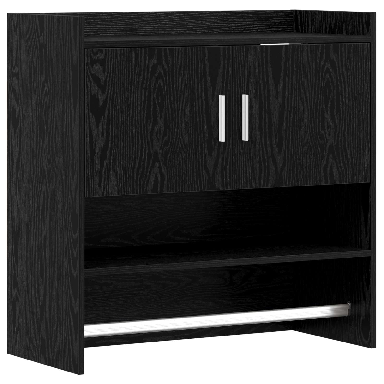 Estantería de pared de roble negro, 80 x 36 x 80 cm