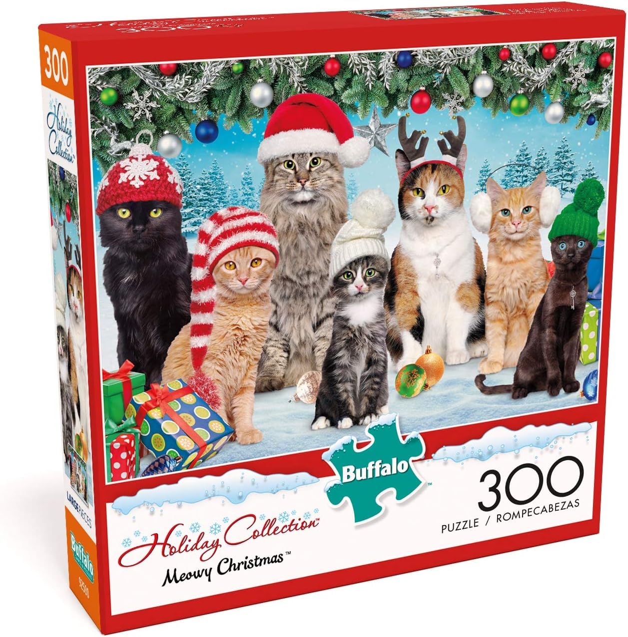 Buffalo Games - Meowy Christmas - 300 Piece Jigsaw Puzzle for Adults -Challenging Puzzle Perfect for Game Nights - Finished Size is 21.25 x 15.00