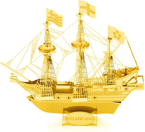 Metal Earth Golden Hind Ship - Kit de accesorios de metal 3D versión dorada