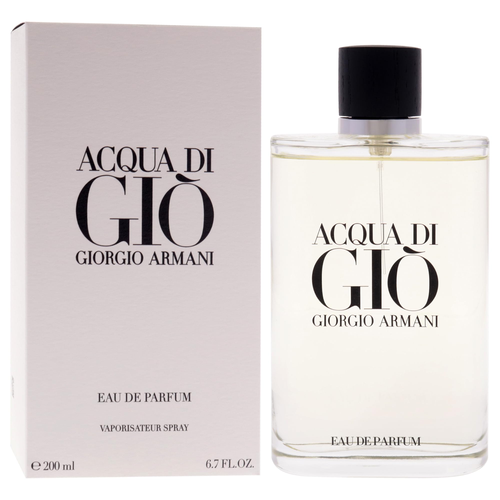GIORGIO ARMANI, Acqua di Gio Pour Homme, Eau de Parfum, Refillable, profumo da uomo, 200 ml