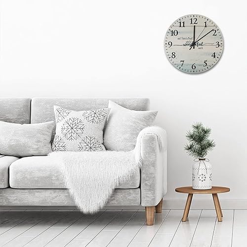 Miniatura 3 de lutieger and I Think to Myself What A Wonderful World - Reloj de pared para la familia, reloj de pared de madera, relojes de pared silenciosos y sin