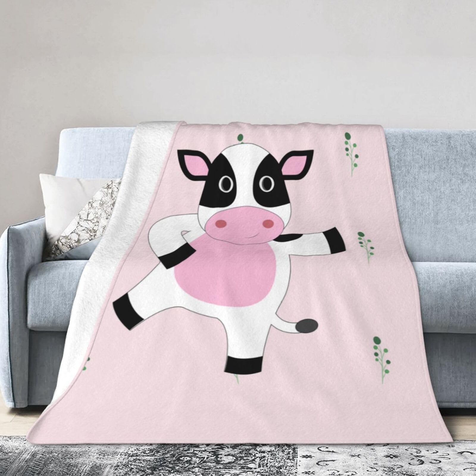 Couverture micro polaire veau 152x127 cm plaid canapé dessin animé