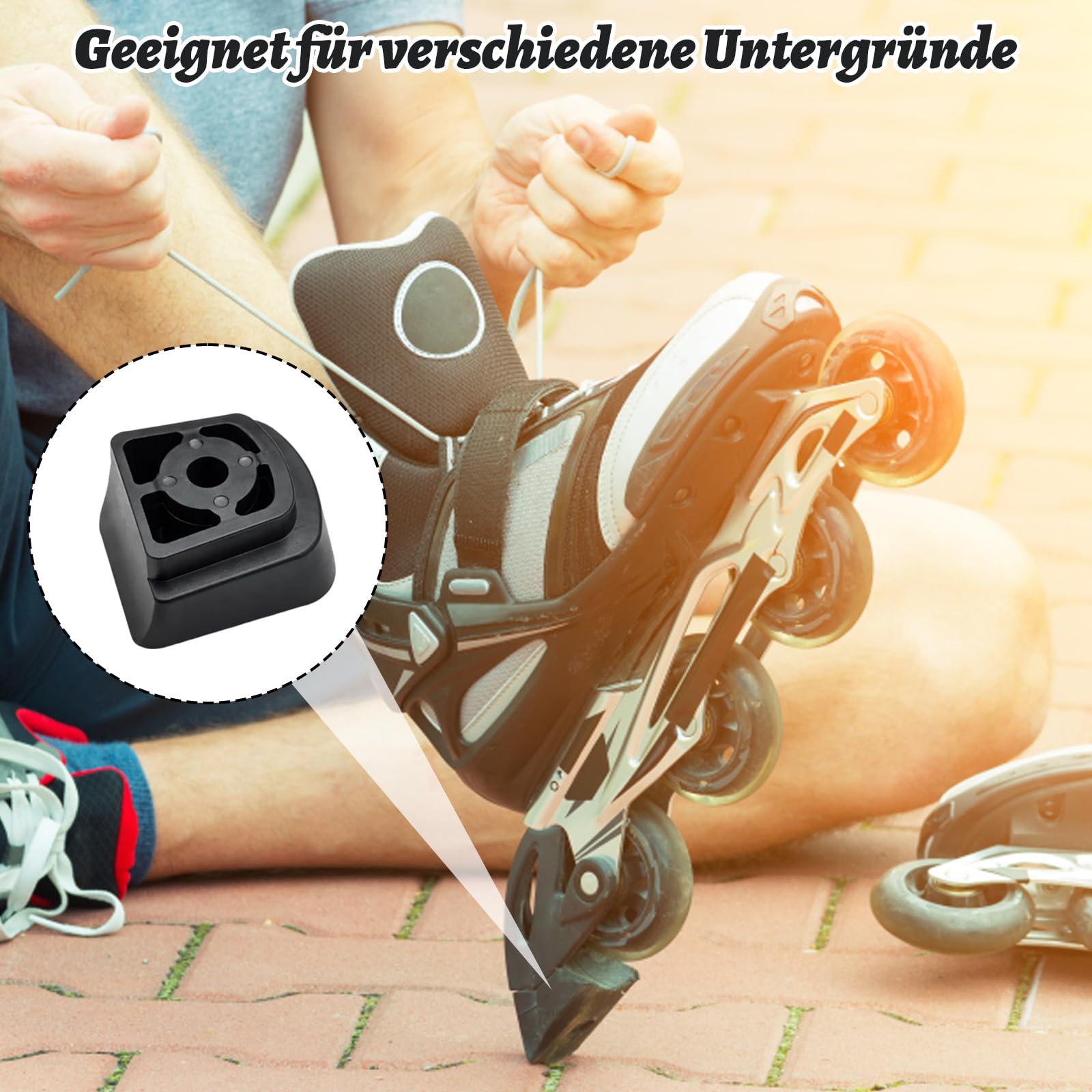 4er Pack Bremsklotz Inliner – Universal Bremse für Inline Skates, rutschfeste Bremsstopper für hintere Montage