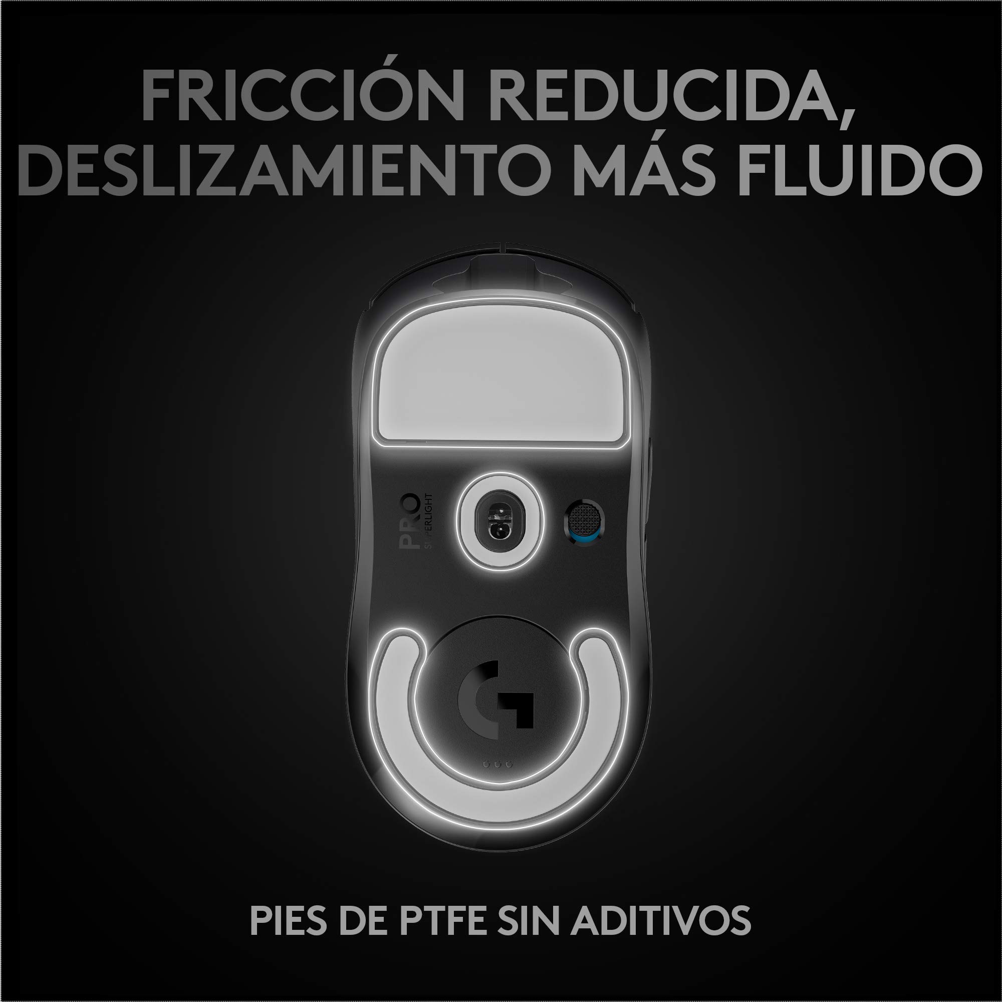 Logitech G Pro X Superlight Ratón Gaming Inalámbrico, Captor Hero 25K, 25,600 dpi, Ultraligero con 63g, Peso Reducido, 5 Botones Programables, Batería Larga Duración, PC/Mac, Negro