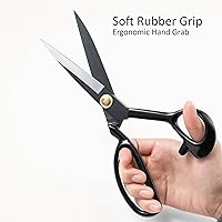 Vista 2 de Fabric Scissors Professional 10 inch Heavy Duty Scissors for Leather Sewing shears for Tailoring Industrial Strength High Carbon Steel Tailor Shears