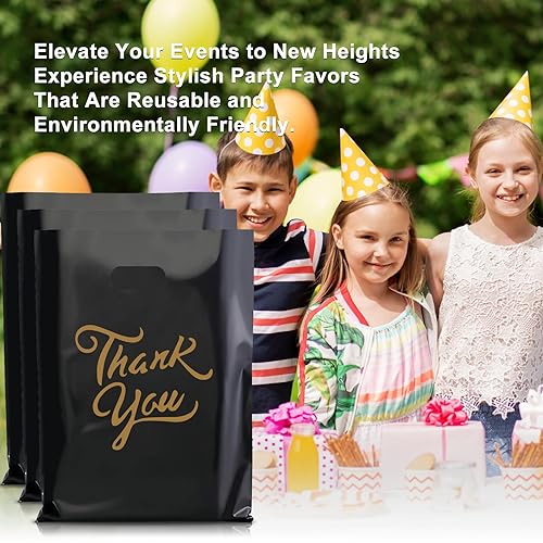 Miniatura 5 de Gute Paquete de 50 bolsas de mercancía con texto en inglés "Thank You", extragruesas de 2.36 mil, bolsas de compras al por menor al por mayor,
