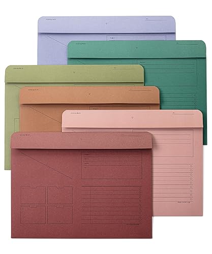 Mr. Pen- Paper Pocket File Folder, 6 Pack, Assorted Colors, Lined Horizontal Letter Size, Closed Sides