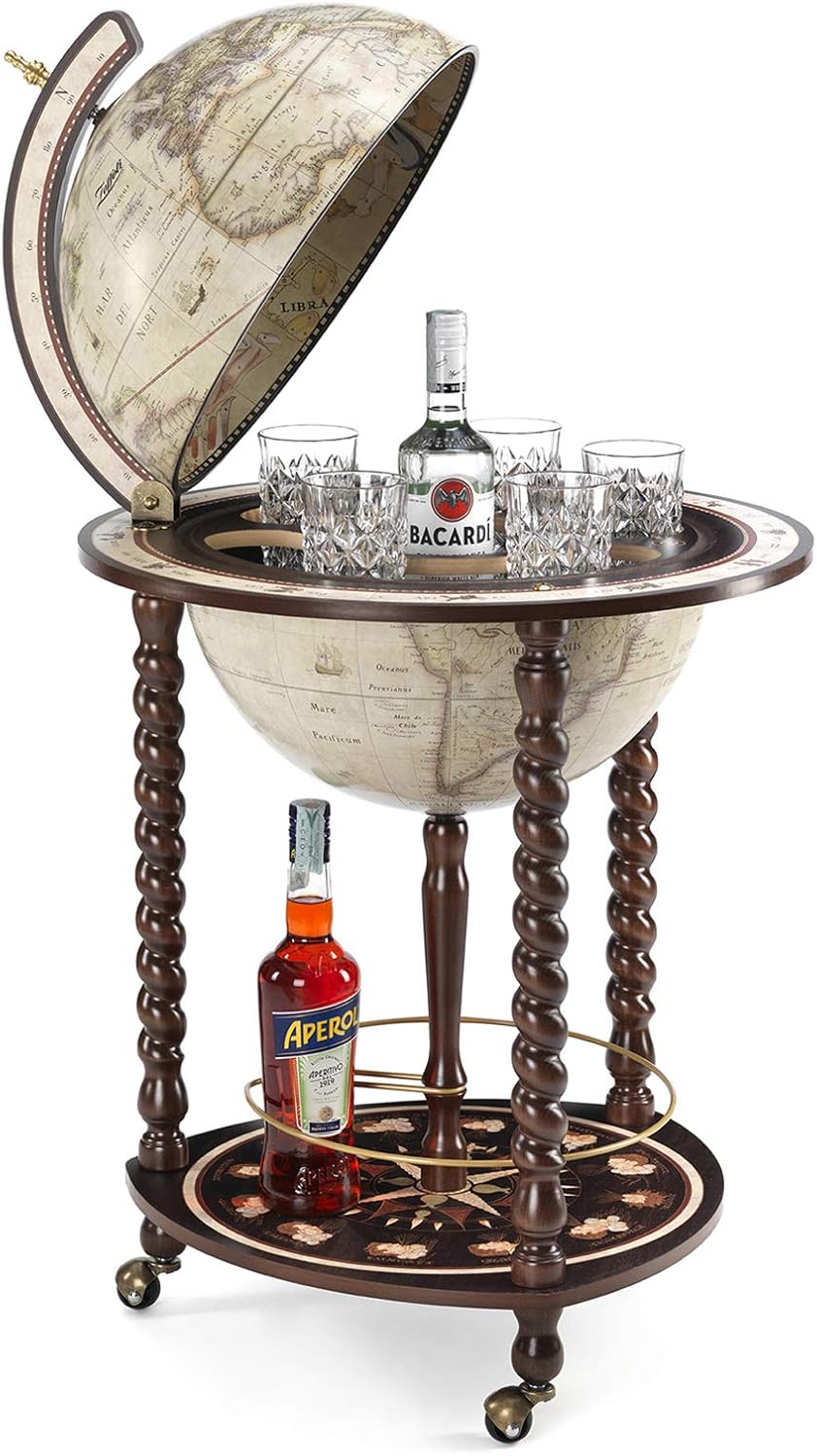 Explora Made in Italy Bar Globe by Zoffoli with Certificate of Authenticity (Honey Brown)