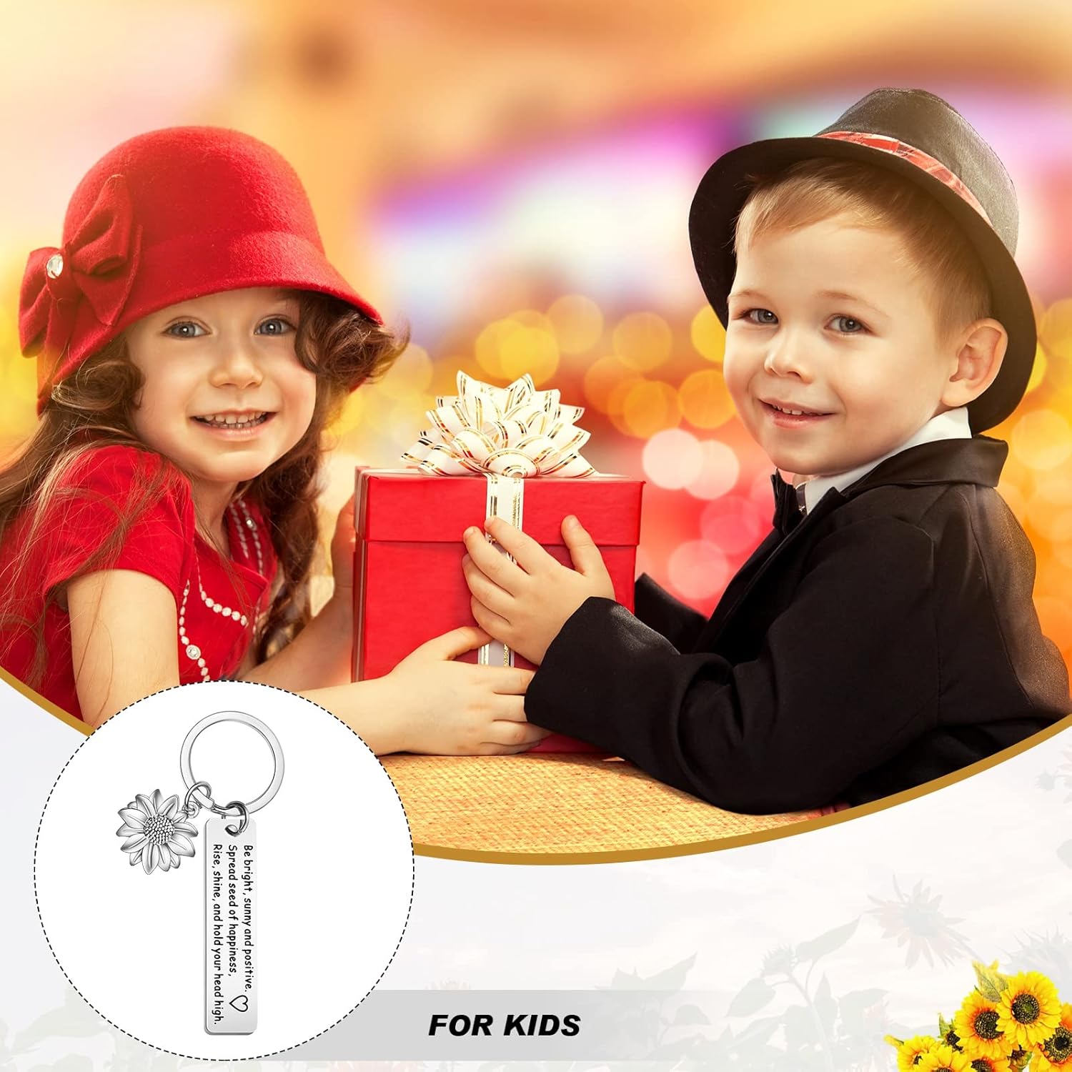 12 Pcs Inspirational Sunflower Keychain Sunflower Gifts for Women Motivational Key Ring Novelty Sunshine Keychains for Teacher Mother Friends BBF Sister Positive Gift Party Favors - Image 5