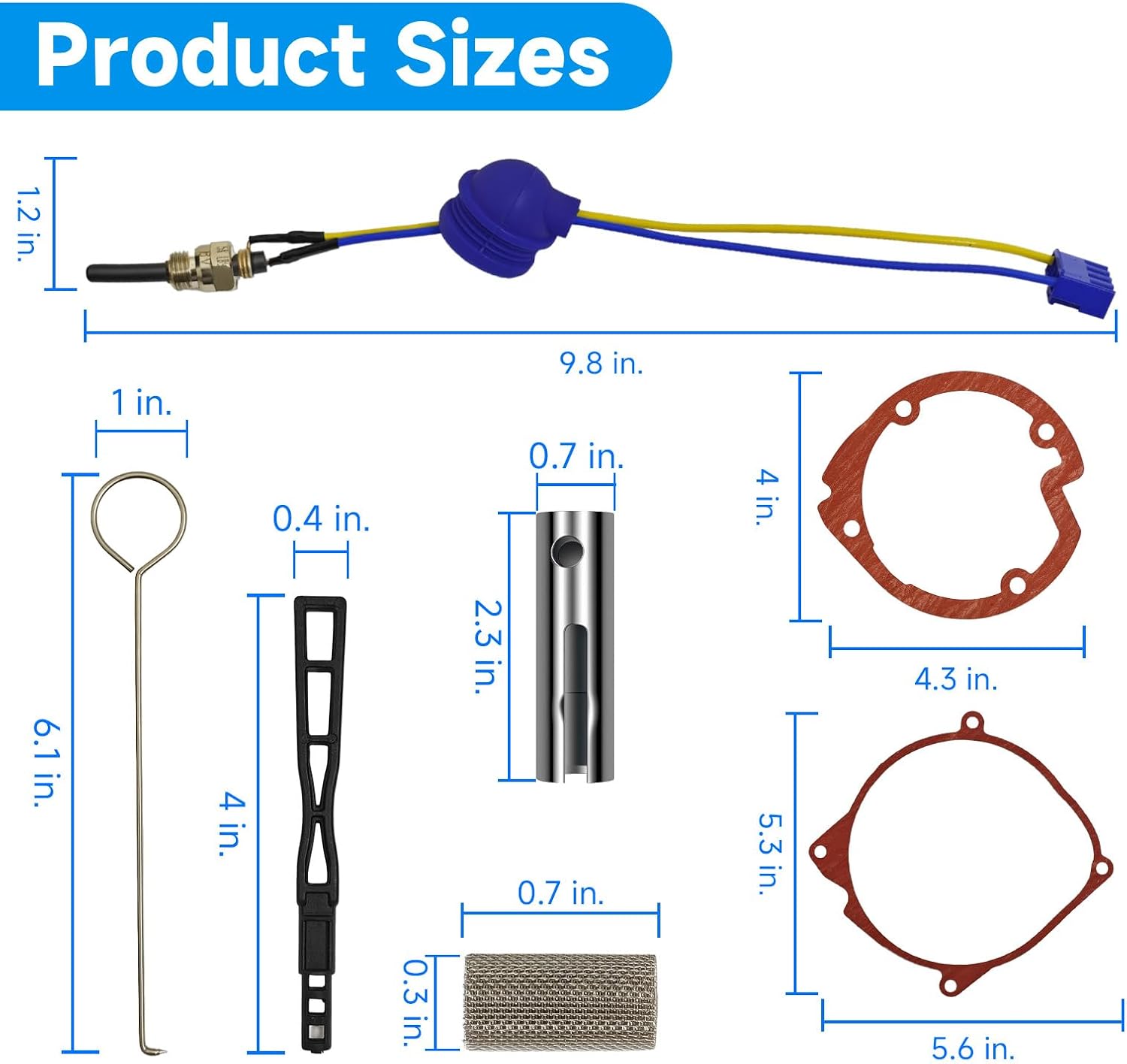 Glow Plug Repair Kit, with Ceramic Glow Plug Replacement Kit for 12V/24V/110V Diesel Heater 2KW/5KW/8KW, 10PCS Repair Kits of Diesel Heater Accessories for Car Truck Boat
