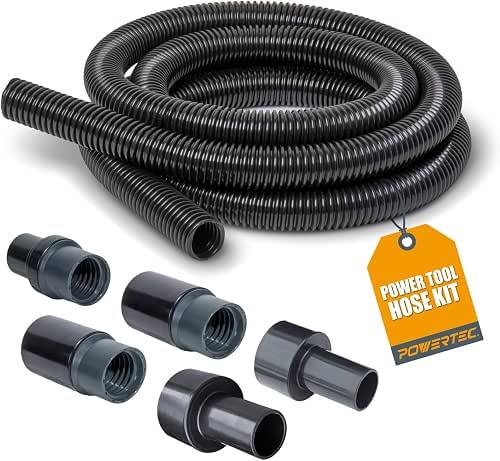 POWERTEC 70347 10 Ft. Dust Collection Hose Kit with 5
