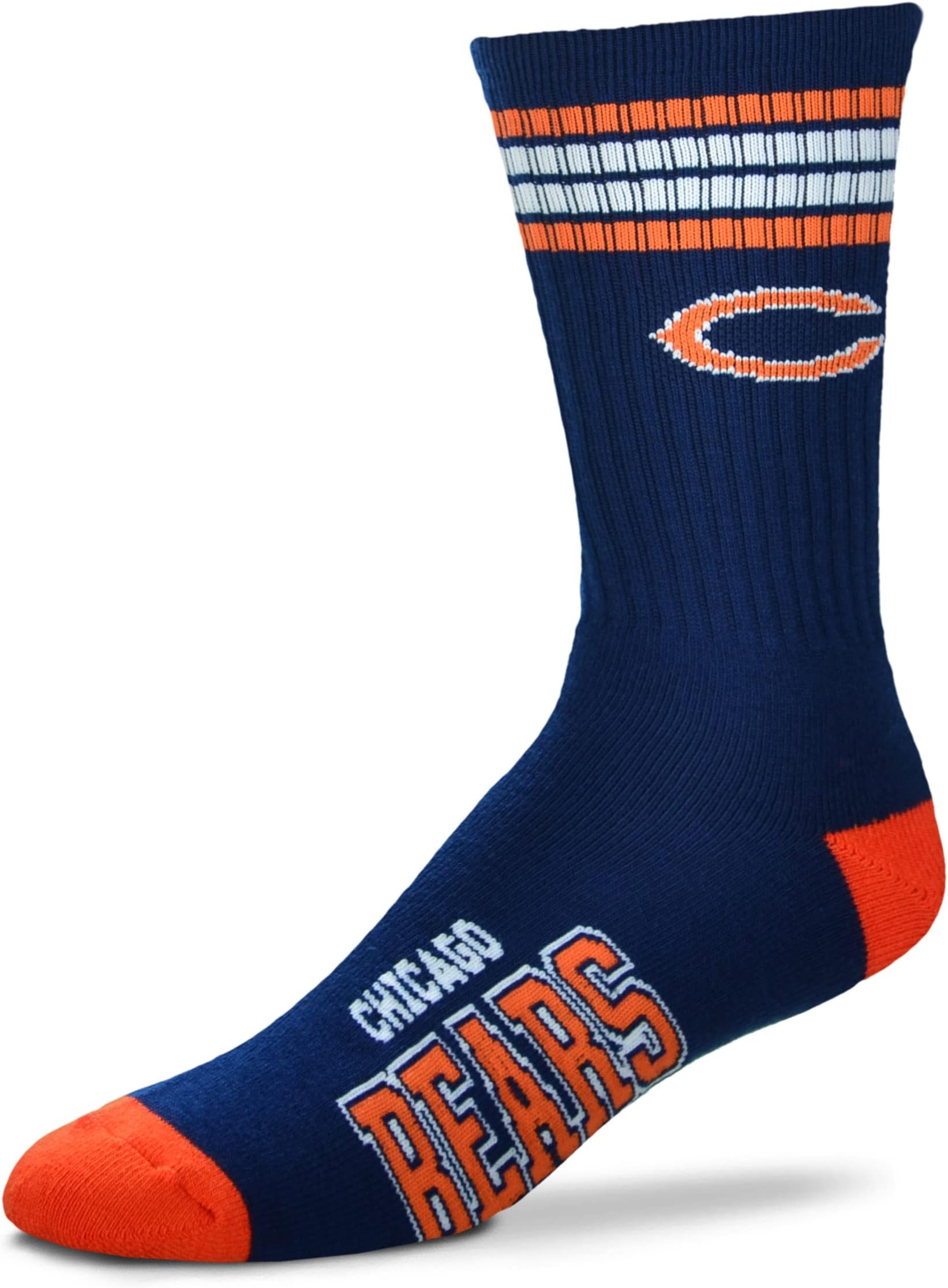 Youth Chicago Bears 4-Stripe Deuce Quarter-Length Socks