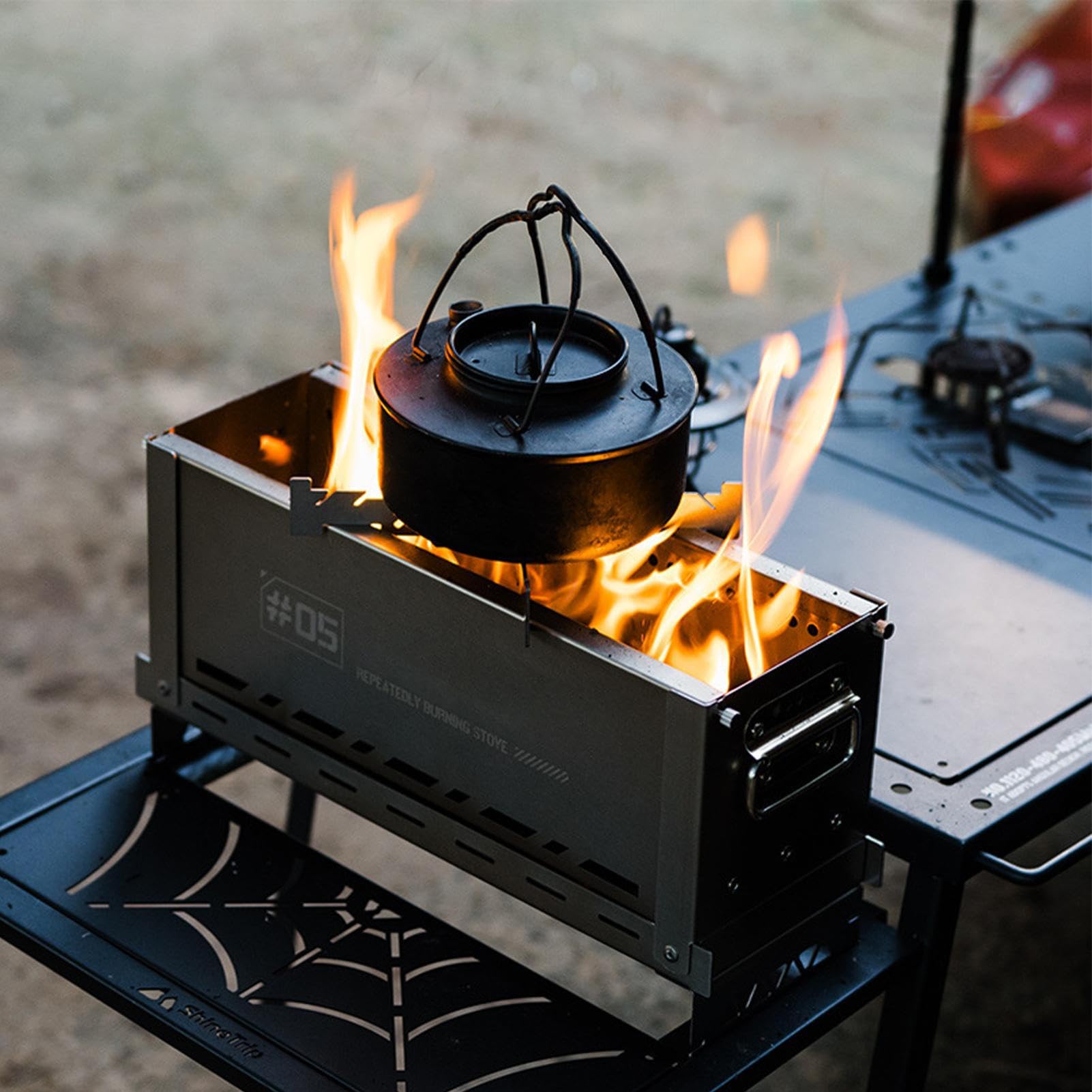 Piec Turystyczny Przenośne Naczynia Kuchenne Ze Stali Nierdzewnej Odporne | Kuchenka Turystyczna na Camping do Campingu, na świeżym powietrzu, na Piknik, do Namiotu, na Turystykę Pieszą i w