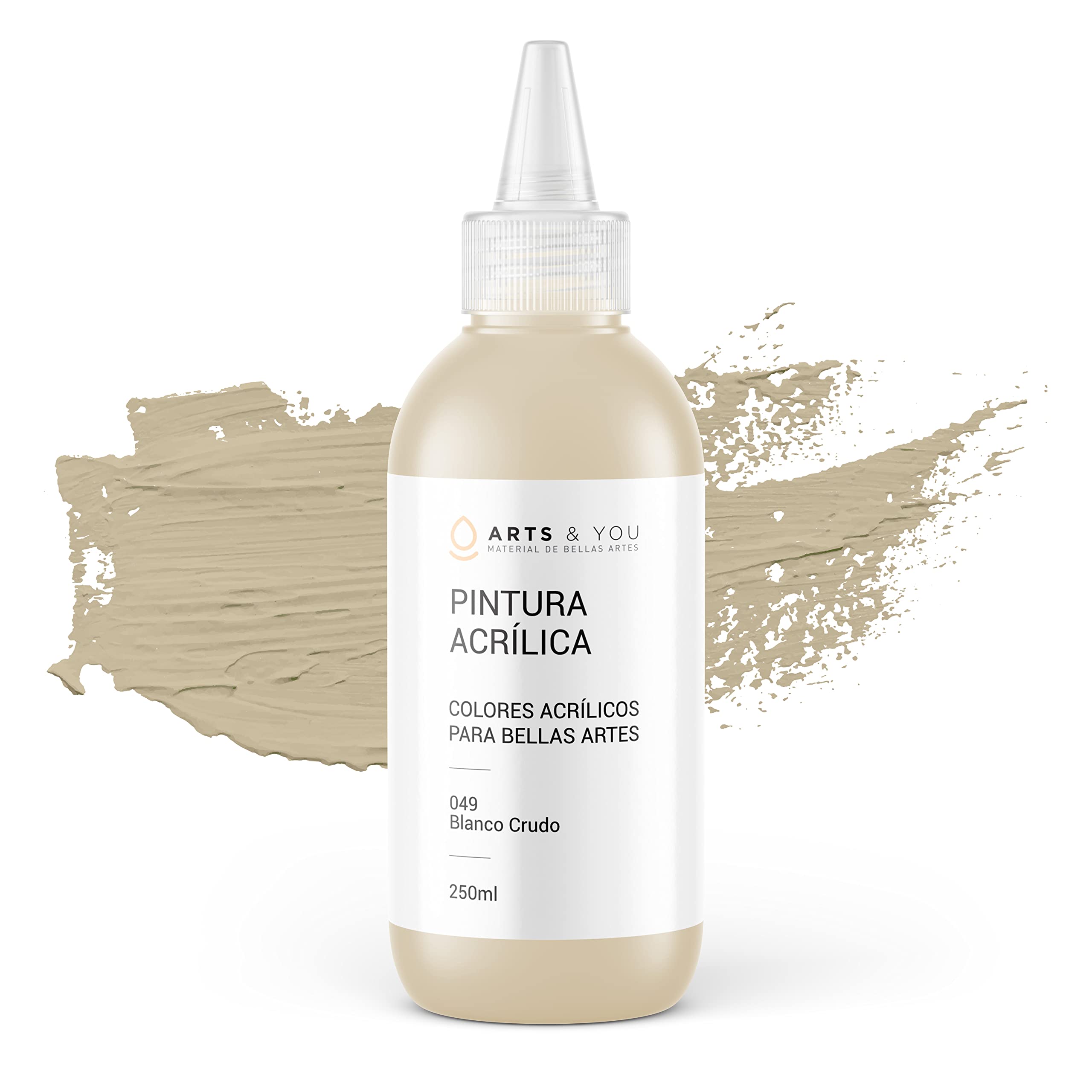 Arts & You Pintura Acrílica Soft Studio, 250 ml, 49 Blanco Crudo, profesional, para Bellas Artes y Manualidades, Satinada, Ideal para Lienzos y Papel